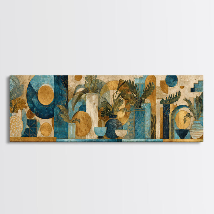 Wild Horse in Dusty Golden Light Canvas Print, Boho Art, Minimalist Decor, Living Room Decor, Bohemian, Digital Wall Art, BOH-3x1-48