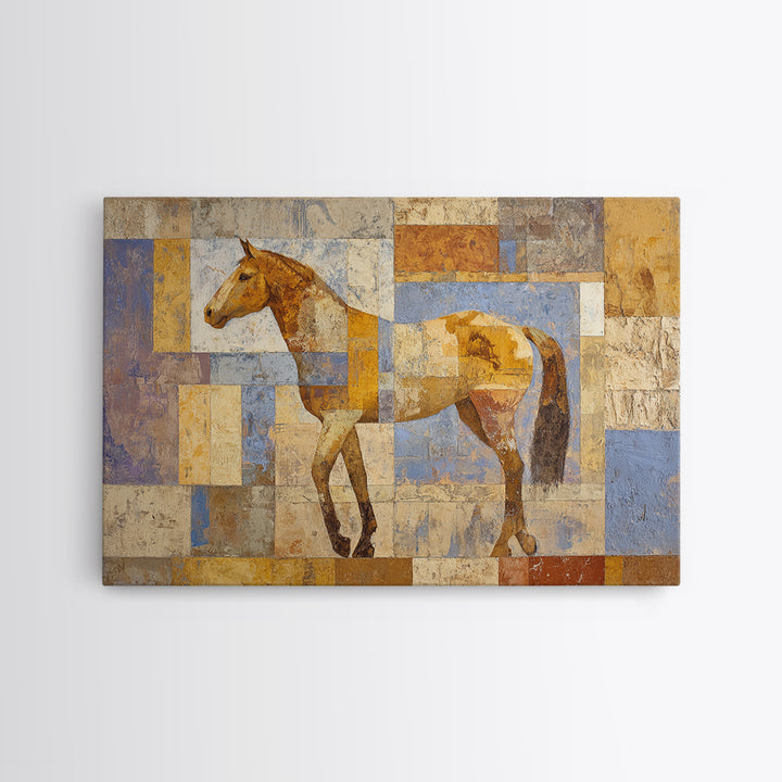 Wild Horse in Dusty Golden Light Canvas Print, Boho Art, Neutral Decor, Living Room Decor, Fine Art, Bohemian, Wall Decor, BOH-3x2-12