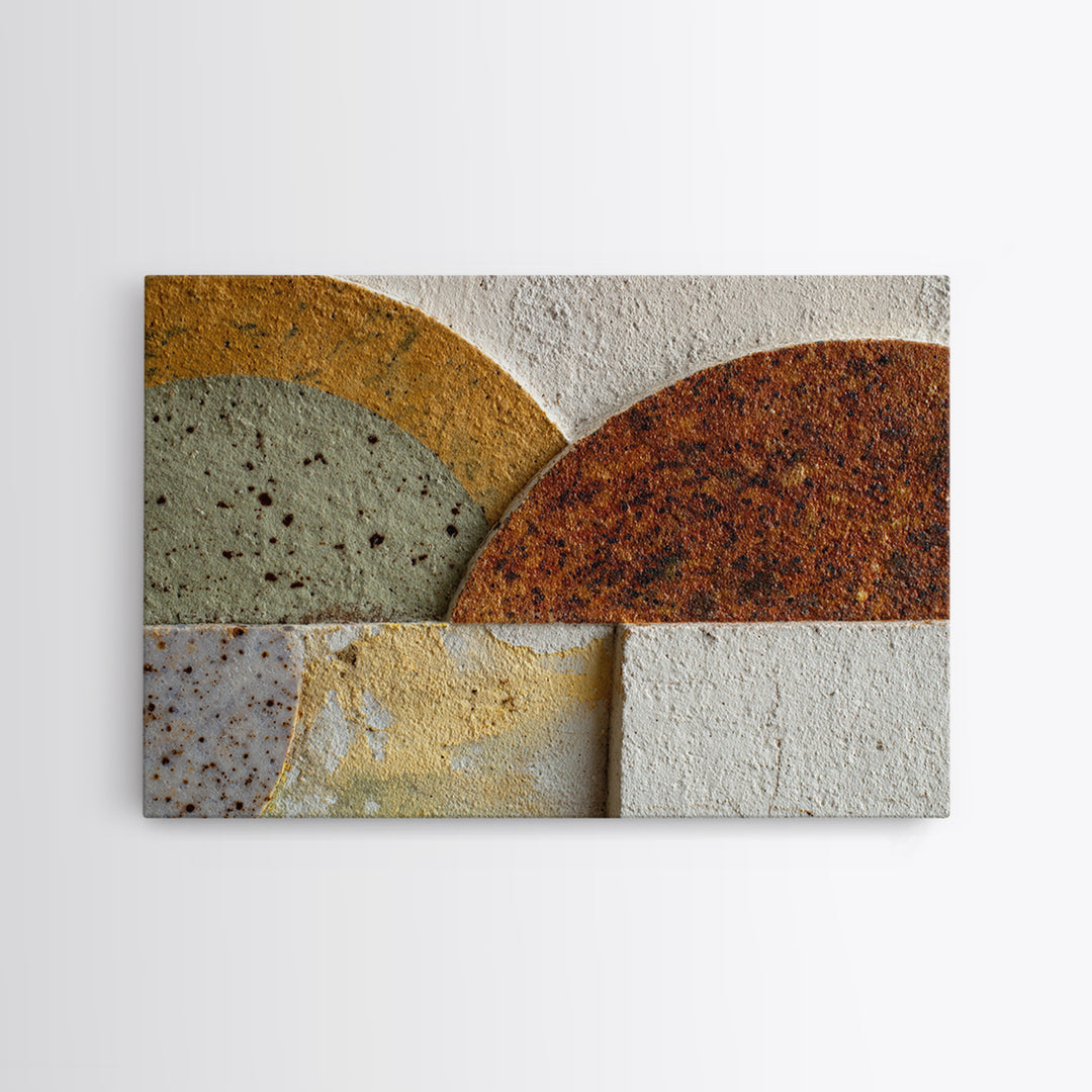Abstract Clay Shapes Canvas Print, Boho Art, Printable Wall Art, Living Room Decor, Fine Art, Bohemian, Abstract Wall Art, BOH-3x2-68