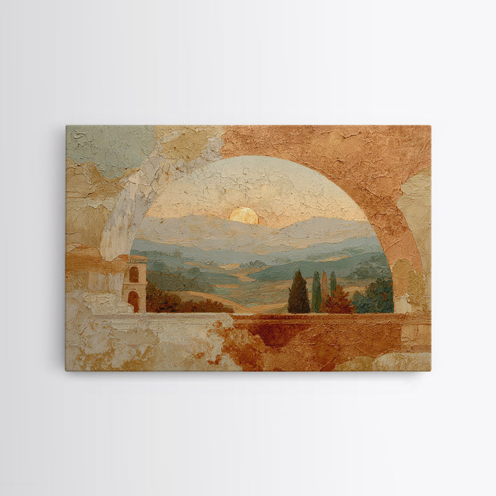 Neutral Rainbow Arches Framed Canvas Print, Boho Art, Boho Wall Art, Living Room Decor, Fine Art, Bohemian, Statement Artwork, BOH-3x2-7