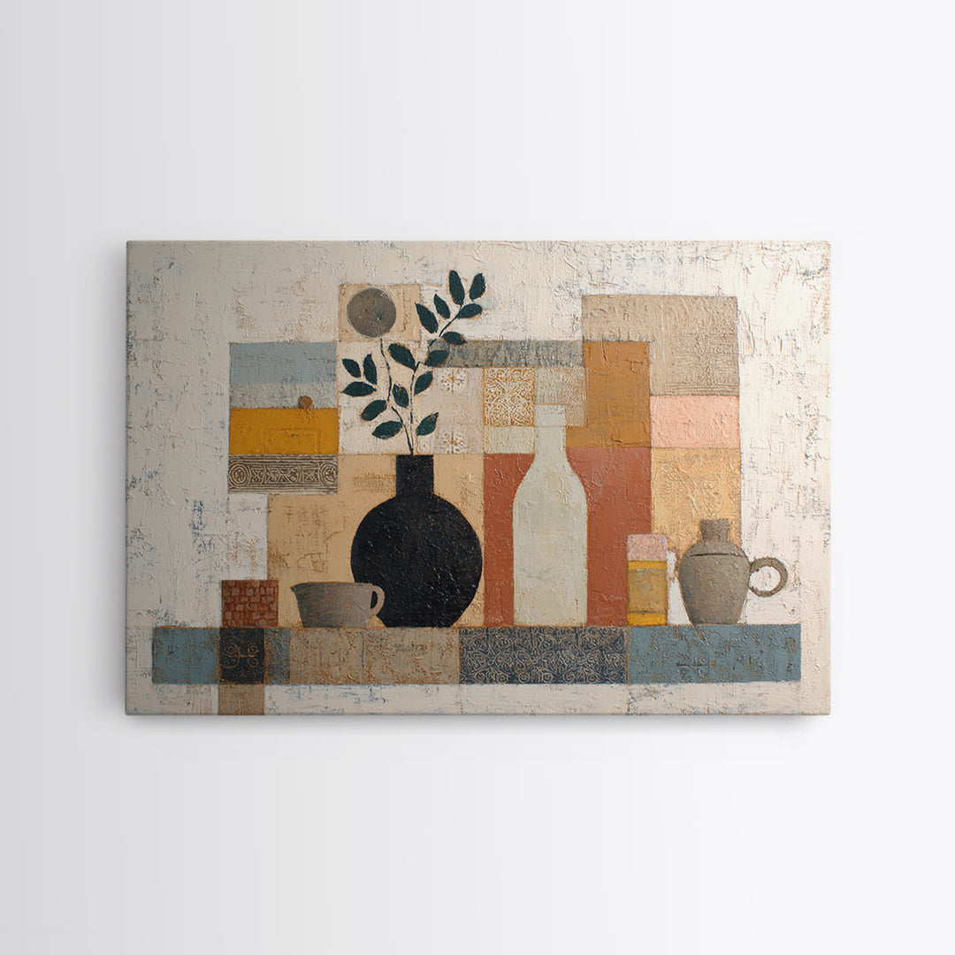 Minimal Black Line Figure Canvas Print, Boho Art, Artwork, Living Room Decor, Oil Painting, Bohemian, Boho Decor, BOH-3x2-88