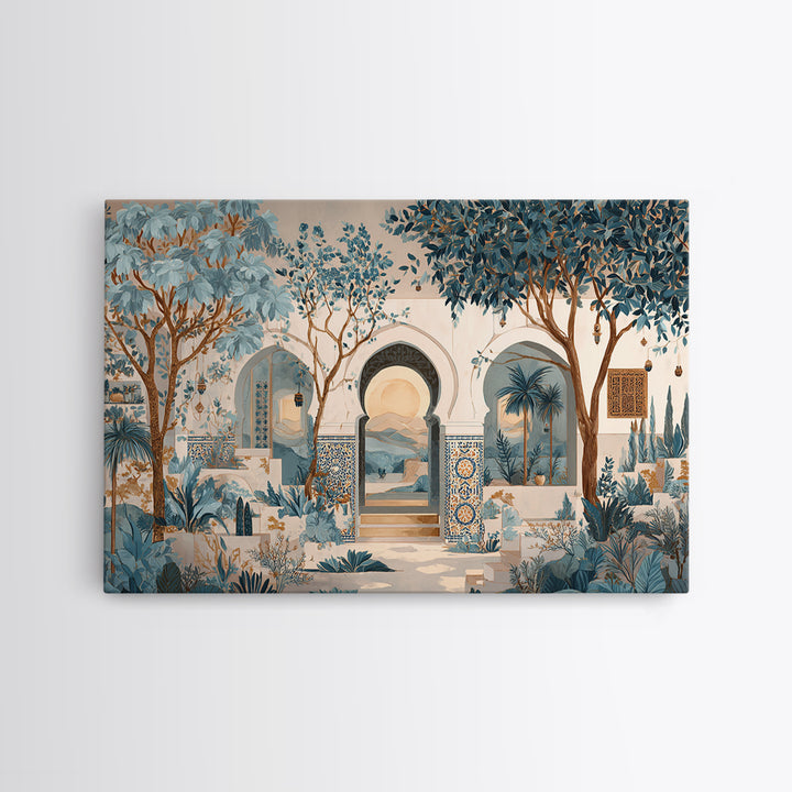 Hand Painted Moroccan Arch Framed Canvas Print, Boho Art, Boho Wall Art, Living Room Decor, Bohemian, Statement Artwork, BOH-3x2-95