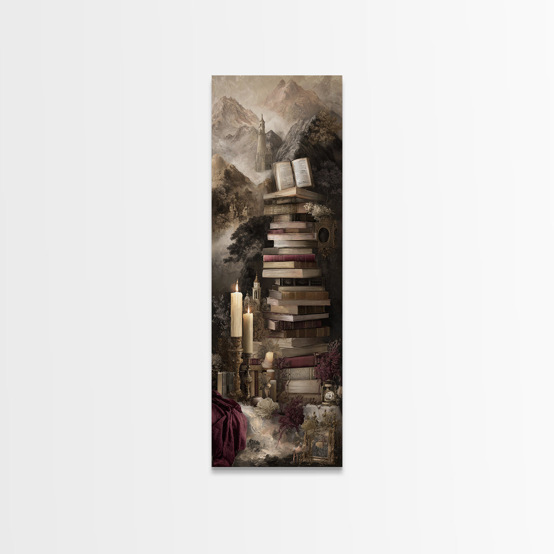 Literary Map Fantasy Landscape Canvas Print, Bookstore Art, Book Nook Decor, Bookstore Decor, Fine Art, Literary, Room Decor, BOO-1x3-5