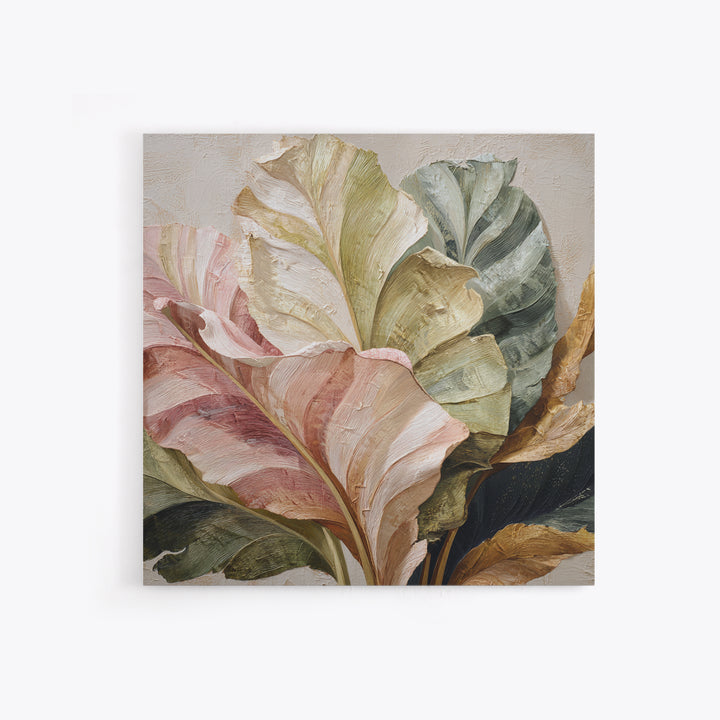 Tropical Banana Leaf Painted Framed Canvas Print, Botanical Art, Home Gift, Living Room Decor, Fine Art, Botanic, Boho Wall Art, BOT-1x1-56