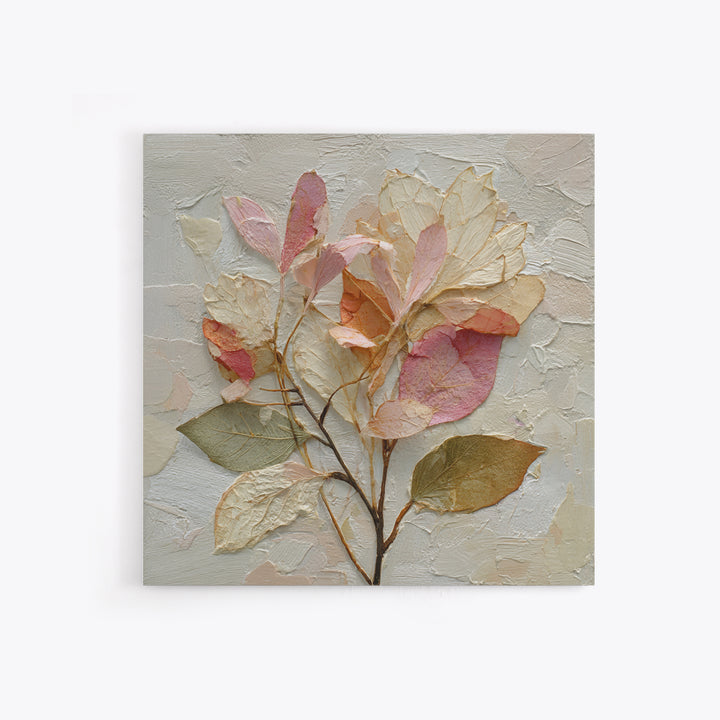 Autumn Leaves Specimen Collection Framed Canvas Print, Botanical Art, Whimsical Decor, Living Room Decor, Oil Painting, Botanic, BOT-1x1-68