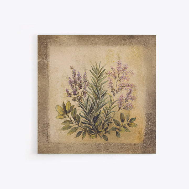 Herb Garden Watercolor Canvas Print, Botanical Art, Poster, Living Room Decor, Fine Art, Botanic, Art Nouveau, Framed Wall Art, BOT-1x1-77