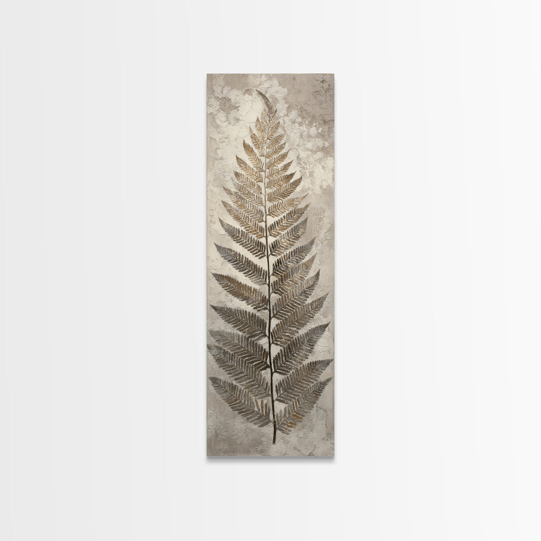Fern Shadow Pattern on Plaster Surface Canvas Print, Botanical Art, Abstract Art, Living Room Decor, Fine Art, Botanic, BOT-1x3-11