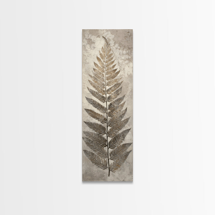 Fern Shadow Pattern on Plaster Surface Canvas Print, Botanical Art, Abstract Art, Living Room Decor, Fine Art, Botanic, BOT-1x3-11