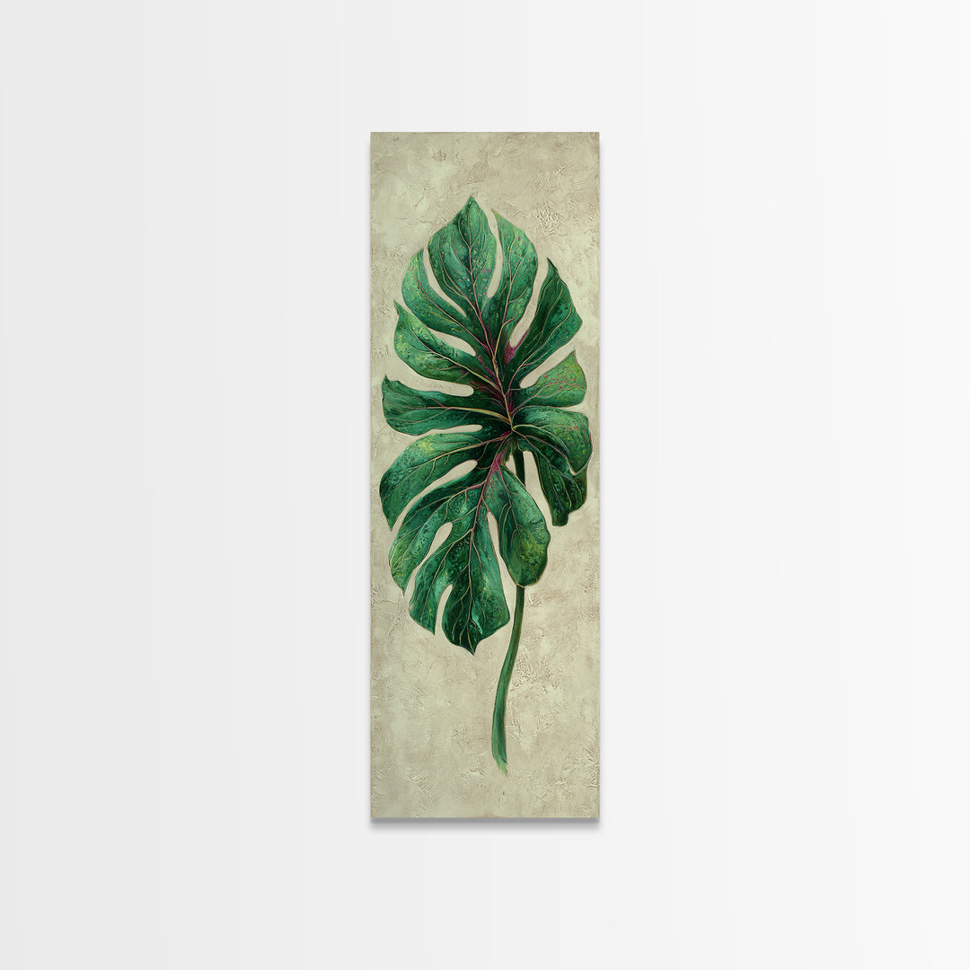 Oversized Monstera Leaf Canvas Print, Botanical Art, Gallery Decor, Living Room Decor, Fine Art, Botanic, Wall Art, Home Decor, BOT-1x3-14