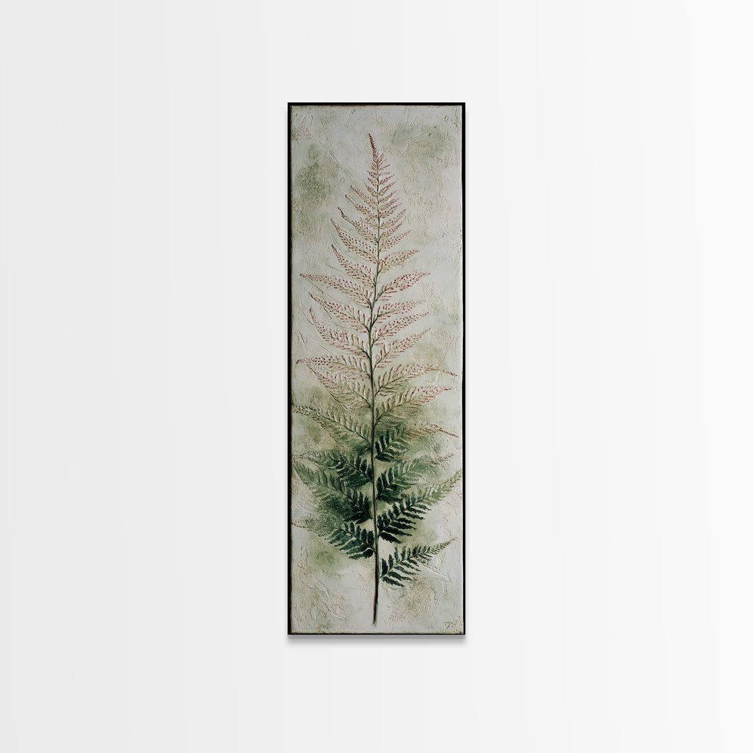 Fern Shadow Pattern on Plaster Surface Canvas Print, Botanical Art, Home Gift, Living Room Decor, Botanic, Boho Wall Art, BOT-1x3-35