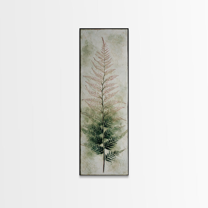 Fern Shadow Pattern on Plaster Surface Canvas Print, Botanical Art, Home Gift, Living Room Decor, Botanic, Boho Wall Art, BOT-1x3-35