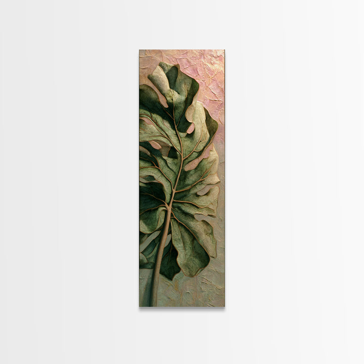 Oversized Monstera Leaf Canvas Print, Botanical Art, Gallery Decor, Living Room Decor, Fine Art, Botanic, Wall Art, Home Decor, BOT-1x3-38