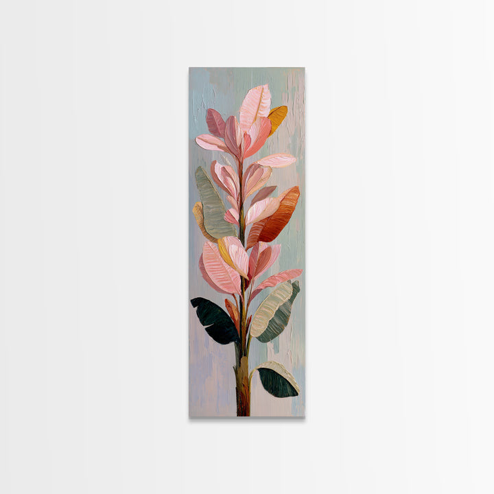 Tropical Banana Leaf Painted Canvas Print, Botanical Art, Printable Wall Art, Living Room Decor, Oil Painting, Botanic, BOT-1x3-44