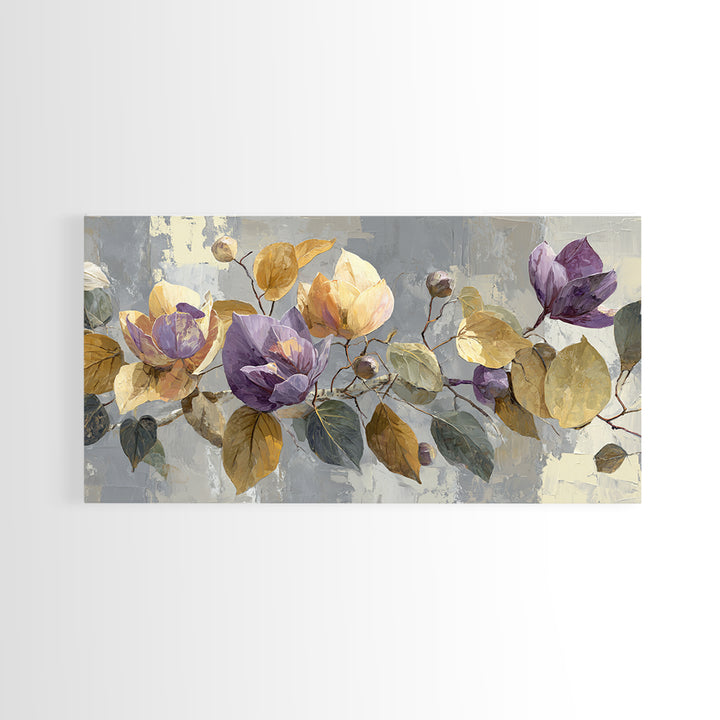 Autumn Leaves Specimen Collection Canvas Print, Botanical Art, Printable Wall Art, Living Room Decor, Oil Painting, Botanic, BOT-2x1-64