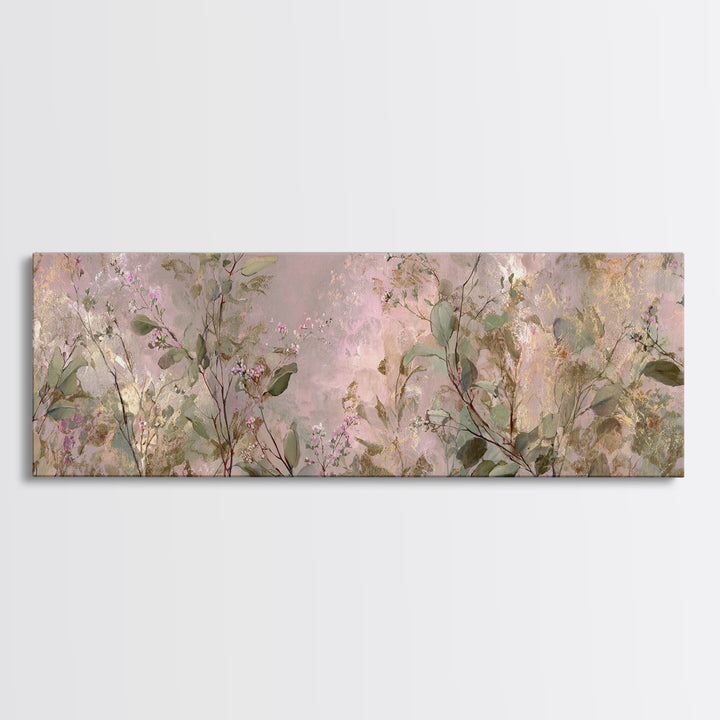 Eucalyptus Stems in Soft Sage Tones Framed Canvas Print, Botanical Art, Textured Painting, Living Room Decor, Fine Art, Botanic, BOT-3x1-27