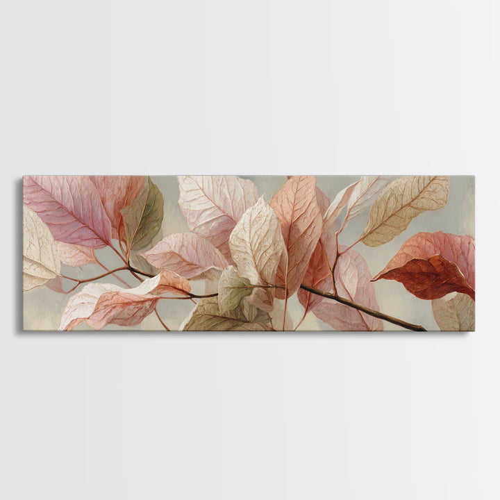 Autumn Leaves Specimen Collection Framed Canvas Print, Botanical Art, Print, Living Room Decor, Watercolor Art, Botanic, BOT-3x1-84