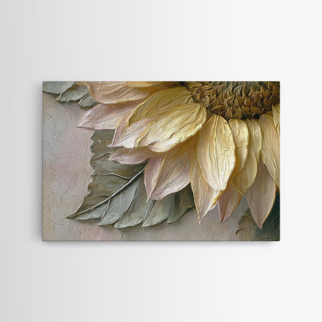 Sunflower Head Closeup Canvas Print, Botanical Art, Living Room Wall Art, Living Room Decor, Fine Art, Botanic, BOT-3x2-44