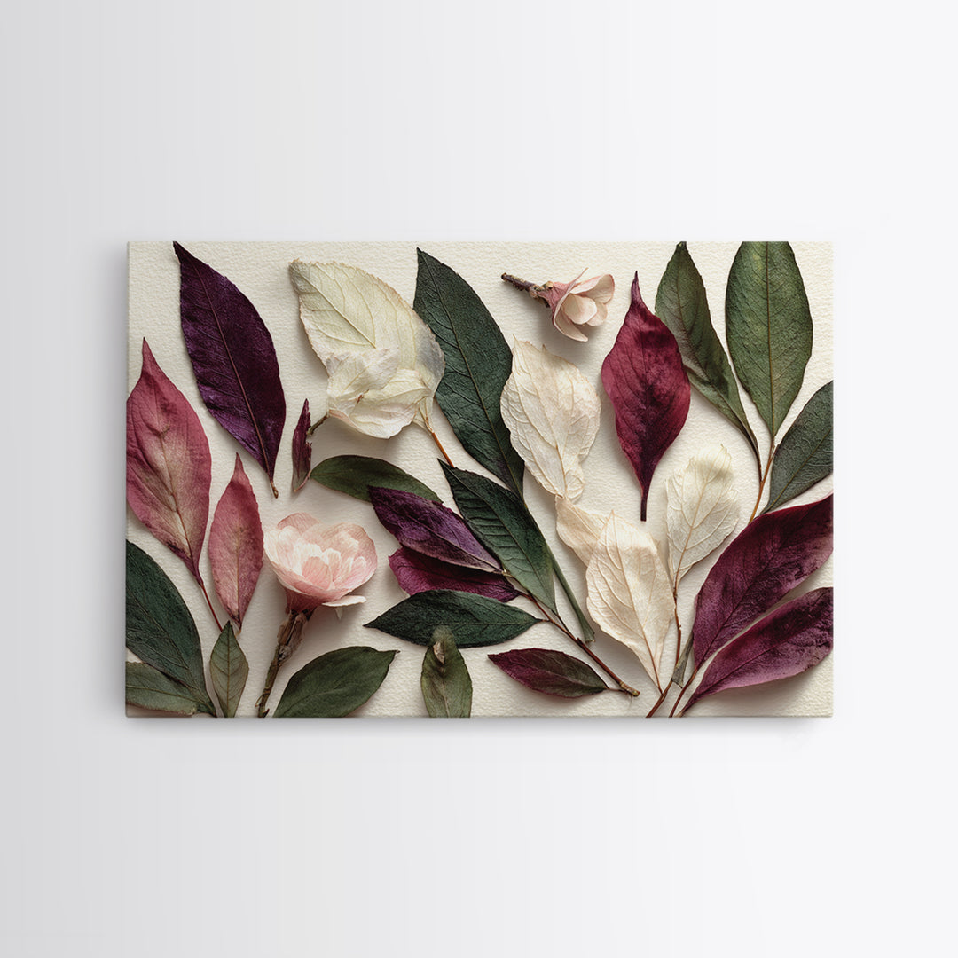 Autumn Leaves Specimen Collection Canvas Print, Botanical Art, Gallery Decor, Living Room Decor, Fine Art, Botanic, Wall Art, BOT-3x2-48