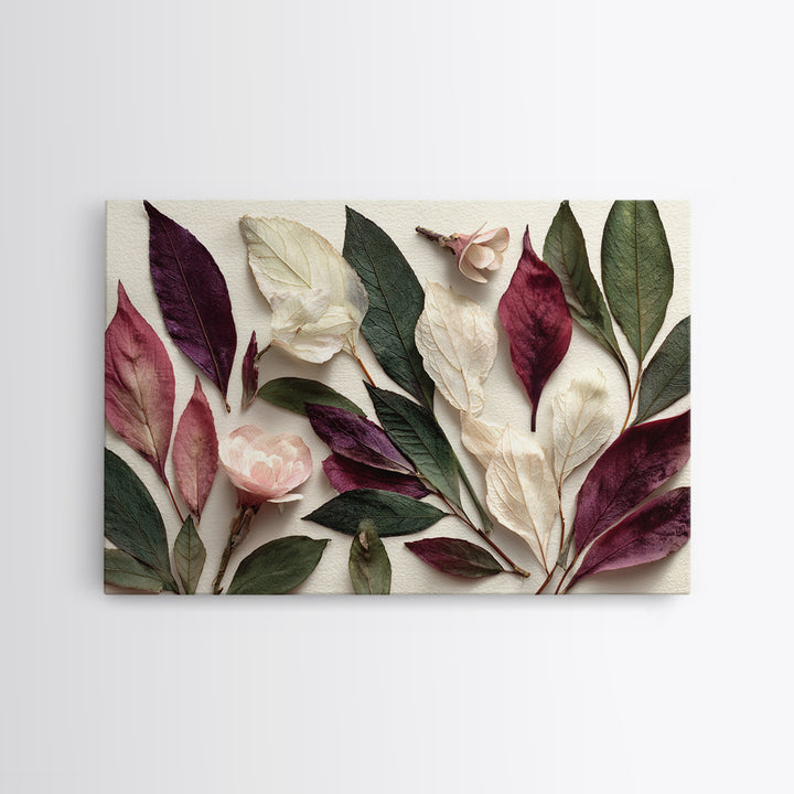 Autumn Leaves Specimen Collection Canvas Print, Botanical Art, Gallery Decor, Living Room Decor, Fine Art, Botanic, Wall Art, BOT-3x2-48