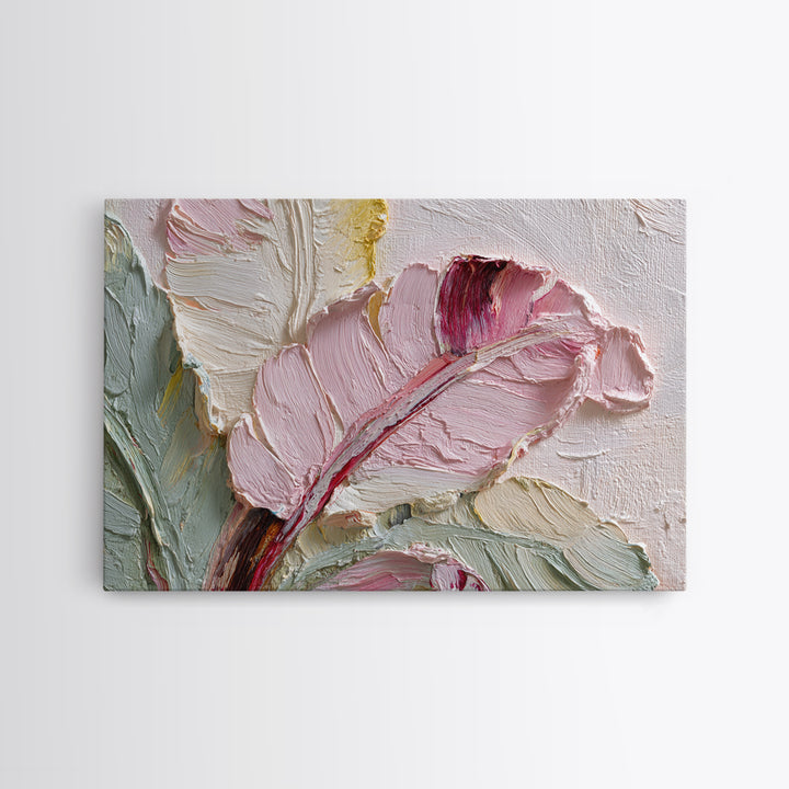 Tropical Banana Leaf Painted Framed Canvas Print, Botanical Art, Textured Painting, Living Room Decor, Fine Art, Botanic, BOT-3x2-60