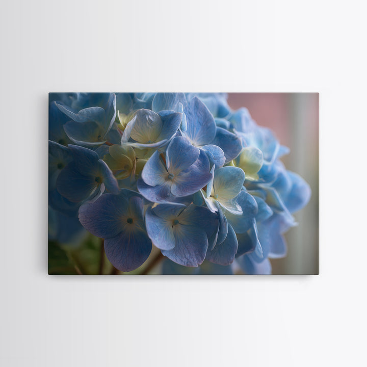 Blue Hydrangea Cluster Canvas Print, Botanical Art, Modern Wall Art, Living Room Decor, Fine Art, Botanic, Textured Painting, BOT-3x2-94