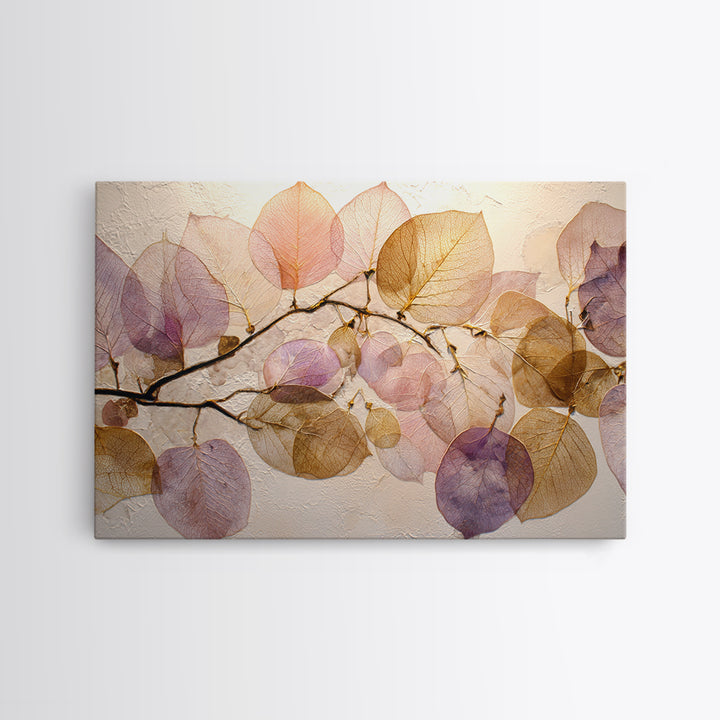 Autumn Leaves Specimen Collection Framed Canvas Print, Botanical Art, Print, Living Room Decor, Watercolor Art, Botanic, BOT-3x2-96