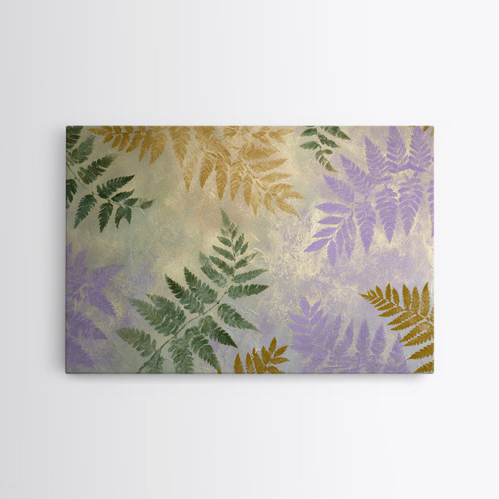 Fern Shadow Pattern on Plaster Surface Framed Canvas Print, Botanical Art, Home Gift, Living Room Decor, Fine Art, Botanic, BOT-3x2-99