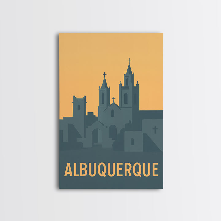 Albuquerque New Mexico Travel Poster, Canvas Print, Retro Wall Art, Albuquerque Poster Print, Travel Wall Art, Vintage City Poster