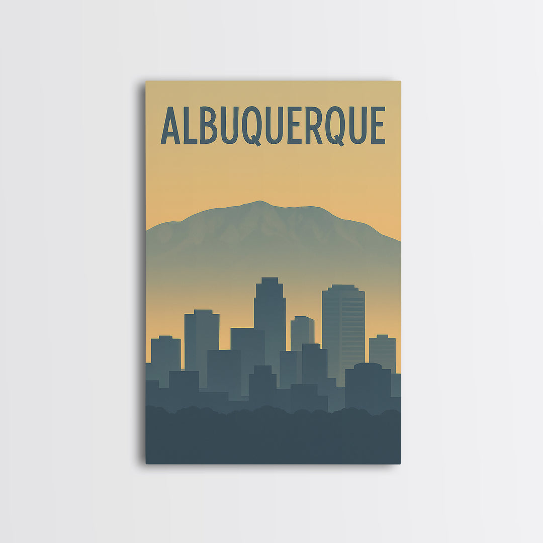 Albuquerque Travel Poster, Canvas Print, Mid Century Travel Art, Albuquerque Poster Print, Fine Art Print, Home Office Decor, Design 2