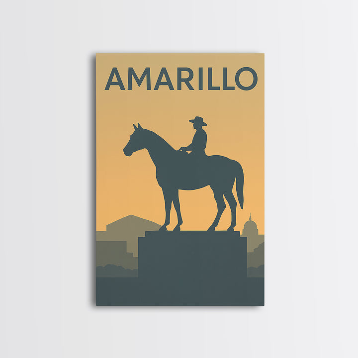 Amarillo Texas Travel Poster, Canvas Print, Mid Century Travel Art, Amarillo City Art, Modern Wall Decor, Eclectic Wall Decor, Office Decor