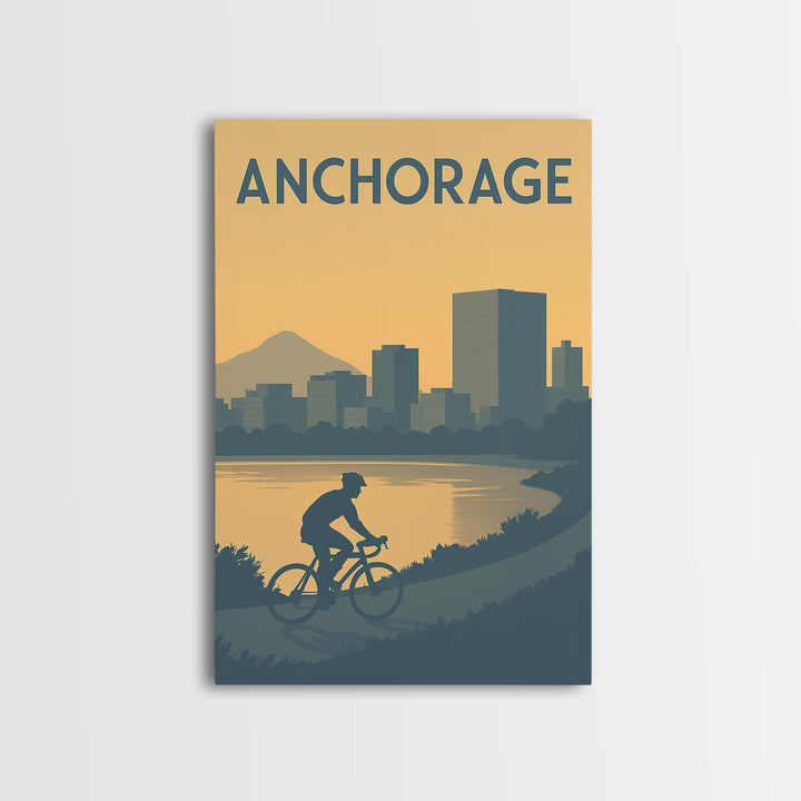 Anchorage Travel Poster, Canvas Print, Minimalist Retro Wall Art, Anchorage Poster Print, Travel Poster Set, City Illustration