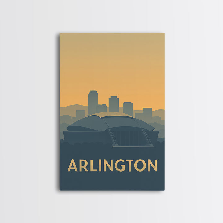 Arlington Texas Travel Poster, Canvas Print, Retro Wall Art, Arlington Wall Art, City Art Print, Mid Century Wall Art, Vintage Print