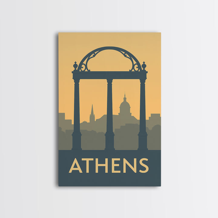 Athens Travel Poster, Canvas Print, Minimalist Retro Wall Art, Athens Travel Art, Vintage City Art, Fine Art Print, Living Room Wall Art