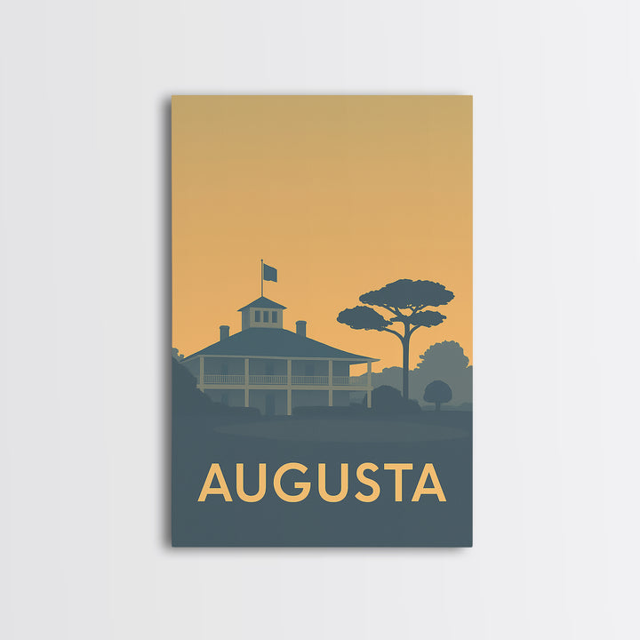 Augusta Travel Poster, Canvas Print, Minimalist Retro Wall Art, Augusta Travel Art, Travel Art Print, City Illustration, Home Office Decor