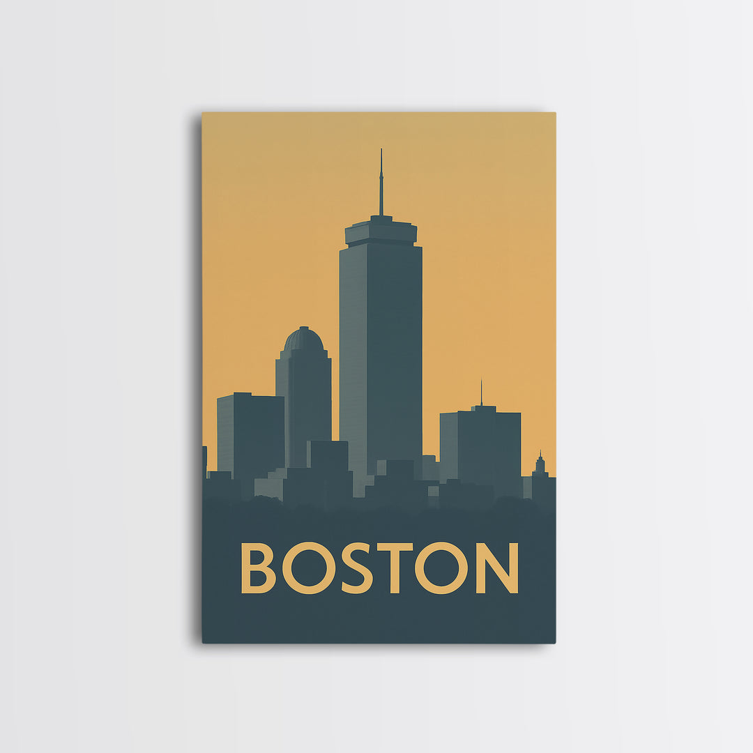 Boston Travel Poster, Canvas Print, Mid Century Travel Art, Boston Travel Art, Vintage City Poster, Vintage Travel Print, Travel Art Print