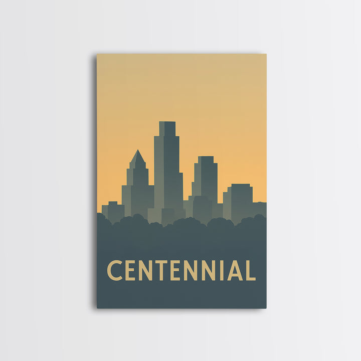 Centennial Travel Poster, Canvas Print, Vintage City Poster Art, Centennial Poster Print, Vintage Travel Print, Travel Poster Set