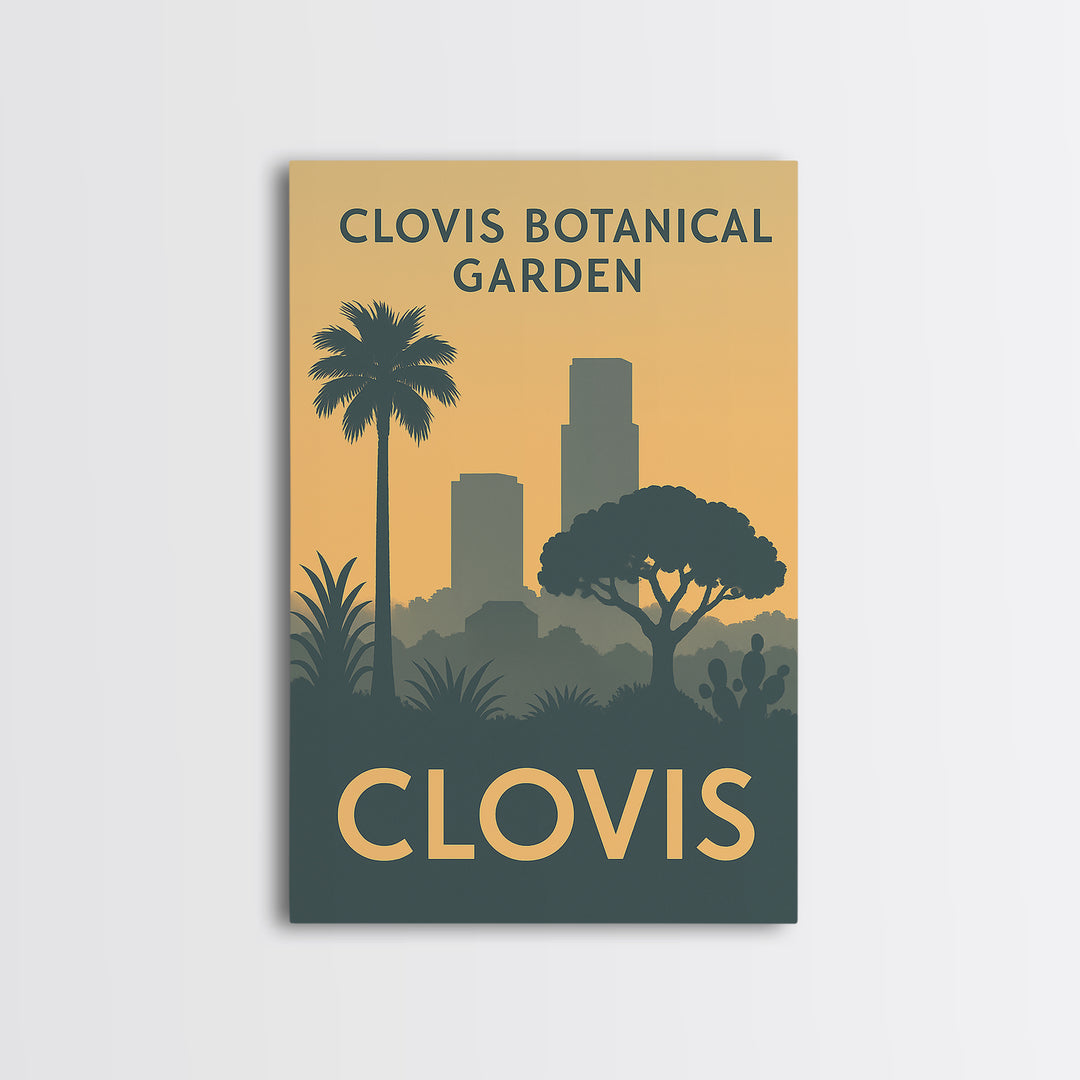 Clovis Travel Poster, Canvas Print, Minimalist Retro Wall Art, Clovis Travel Art, Fine Art Print, Eclectic Wall Decor, Wanderlust Decor