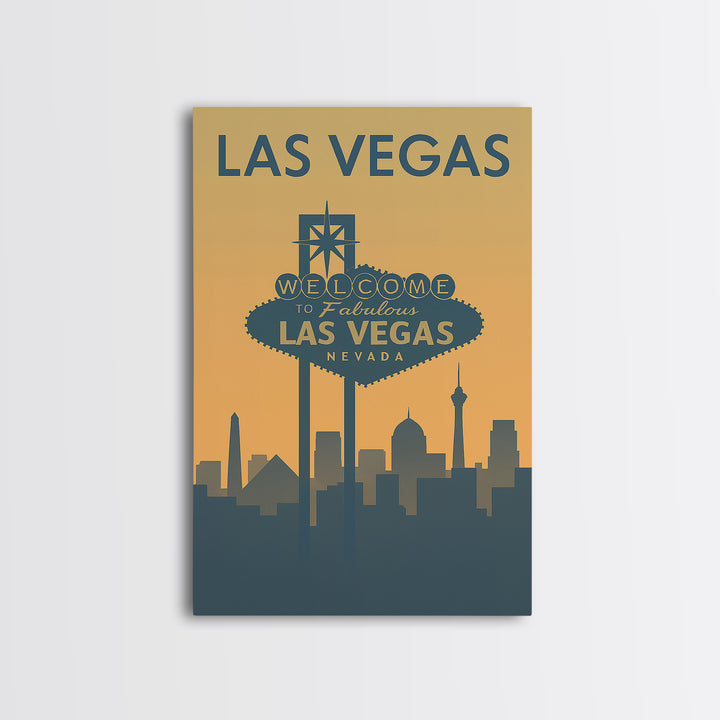 Las Vegas Travel Poster, Canvas Print, Minimalist Retro Wall Art, Las Vegas Travel Art, Mid Century Wall Art, Travel Poster Art