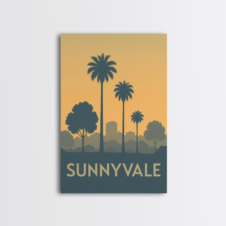 Sunnyvale California Travel Poster, Canvas Print, Travel Art, Sunnyvale Art Print, Wanderlust Decor, City Art Print, Travel Print