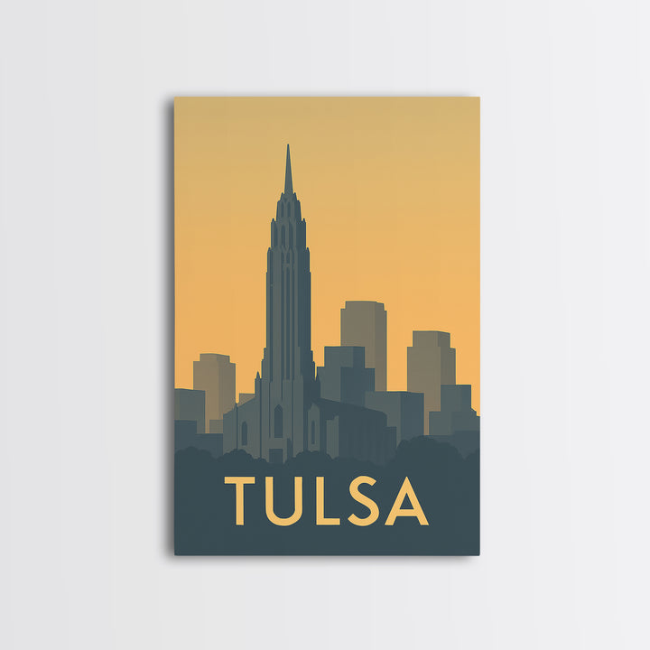Tulsa Oklahoma Travel Poster, Canvas Print, Mid Century Travel Art, Tulsa City Art, Vintage Travel Art, Vintage City Poster, Art Print