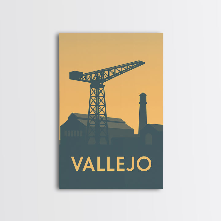Vallejo California Travel Poster, Canvas Print, Vintage City Poster Art, Vallejo Wall Art, Poster Art, City Illustration, Fine Art Print