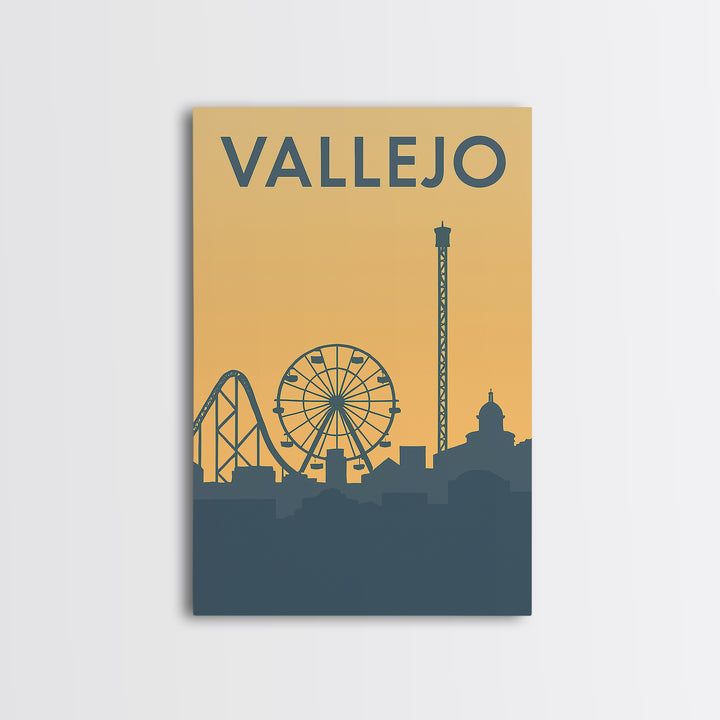 Vallejo Travel Poster, Framed Canvas Print, Mid Century Travel Art, Vallejo Travel Art, Vintage Travel Art, Gift For Travelers
