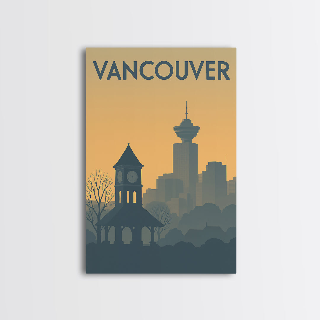 Vancouver Washington Travel Poster, Canvas Print, Sunset Skyline Wall Art, Vancouver Poster Print, City Art Print, Wall Art, Poster Art