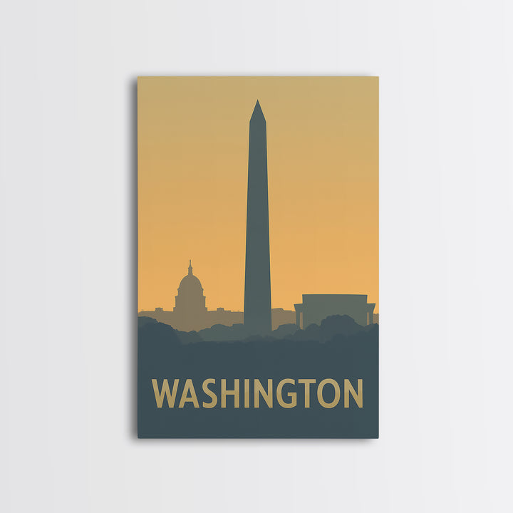 Washington Travel Poster, Canvas Print, Vintage City Poster Art, Washington Travel Art, Vintage City Poster, Gift For Travelers