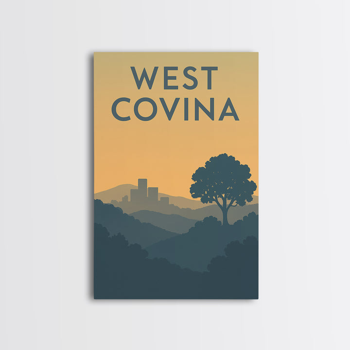 West Covina California Travel Poster, Canvas Print, Mid Century Travel Art, West Covina Wall Art, Wall Art, Fine Art Print, Travel Print