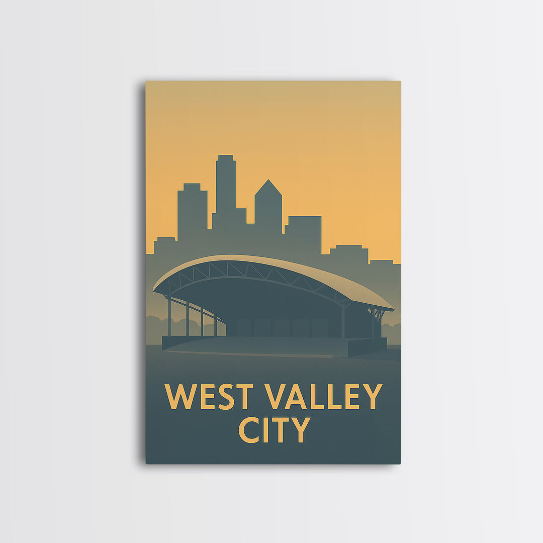 West Valley City Travel Poster, Canvas Print, Mid Century Travel Art, West Valley City Travel Art, Mid Century Wall Art, Eclectic Wall Decor