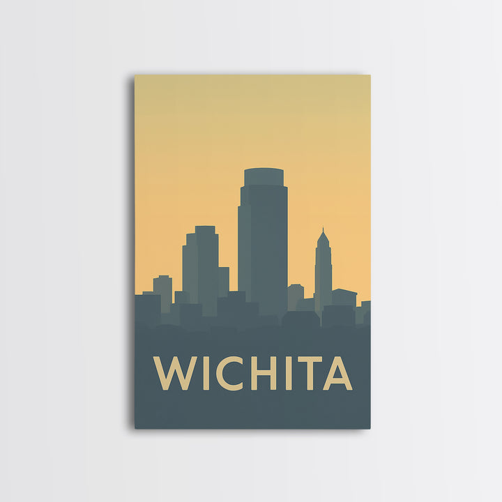 Wichita Travel Poster, Canvas Print, Mid Century Travel Art, Wichita City Art, Travel Wall Art, Travel Art Print, Wanderlust Decor