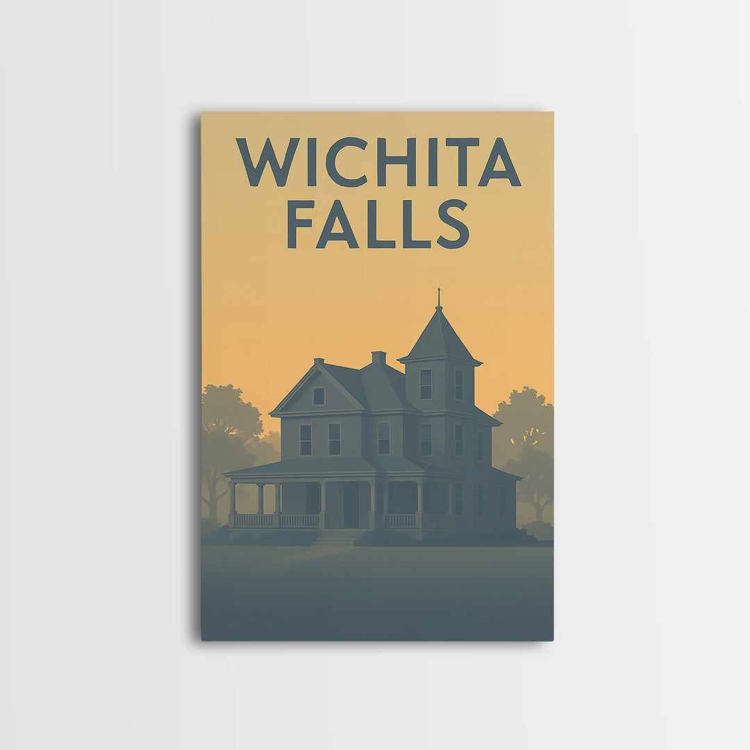 Wichita Falls Texas Travel Poster, Canvas Print, Mid Century Travel Art, Wichita Falls Travel Art, Vintage Travel Print, Travel Poster Set