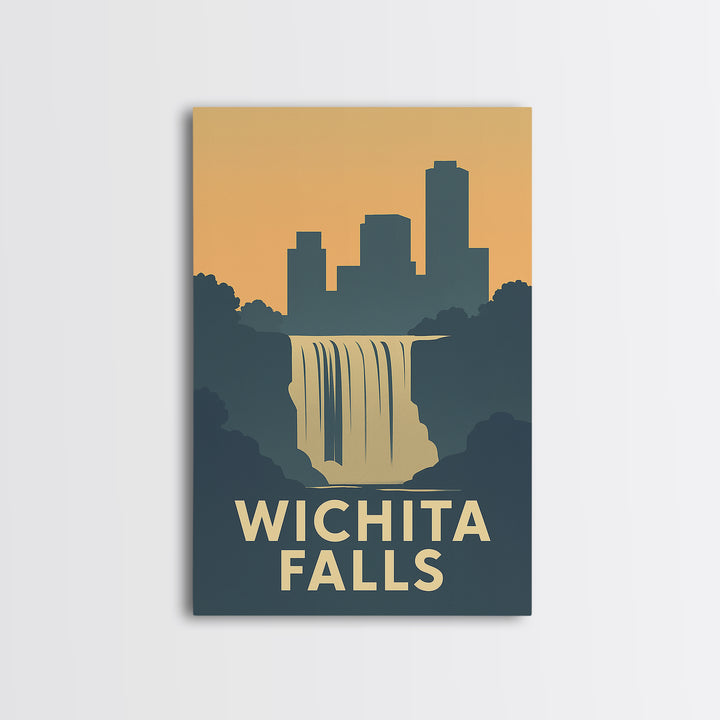 Wichita Falls Travel Poster, Canvas Print, Vintage City Poster Art, Wichita Falls Poster Print, Travel Poster Art, Gift For Travelers