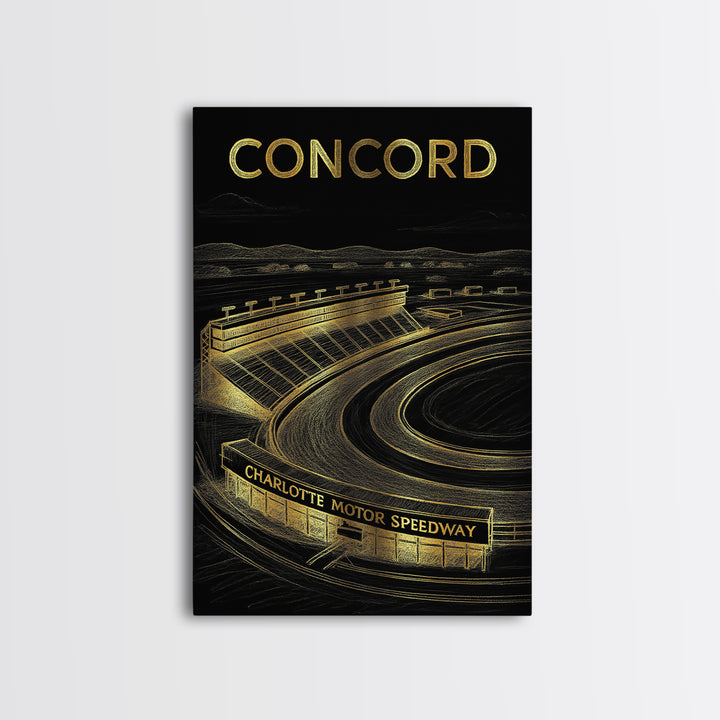 Concord California Travel Poster, Framed Canvas Print, Dark Background Poster Art, Concord Travel Art, Eclectic Wall Decor, Travel Wall Art